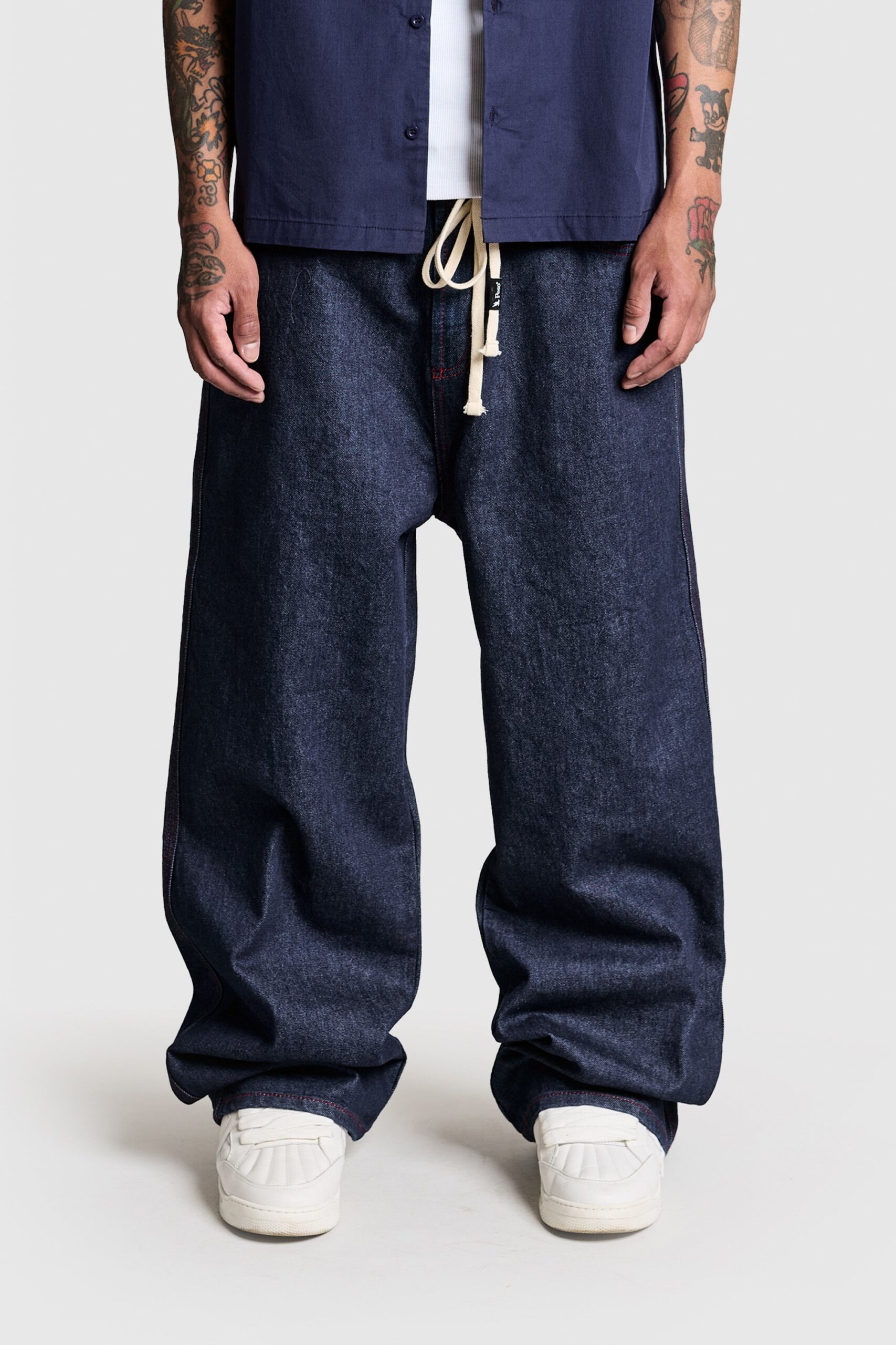 Venozo Contrast Stitch Raw Denim Jeans – Straight Fit Urban Style - Image 5